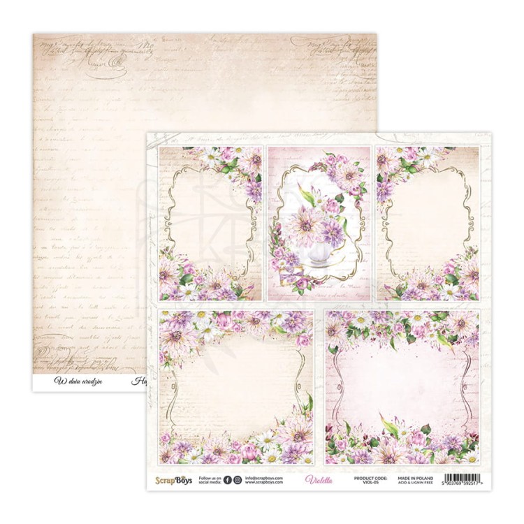 Papier 30x30 Violetta 05 VIOL-05 ScrapBoys