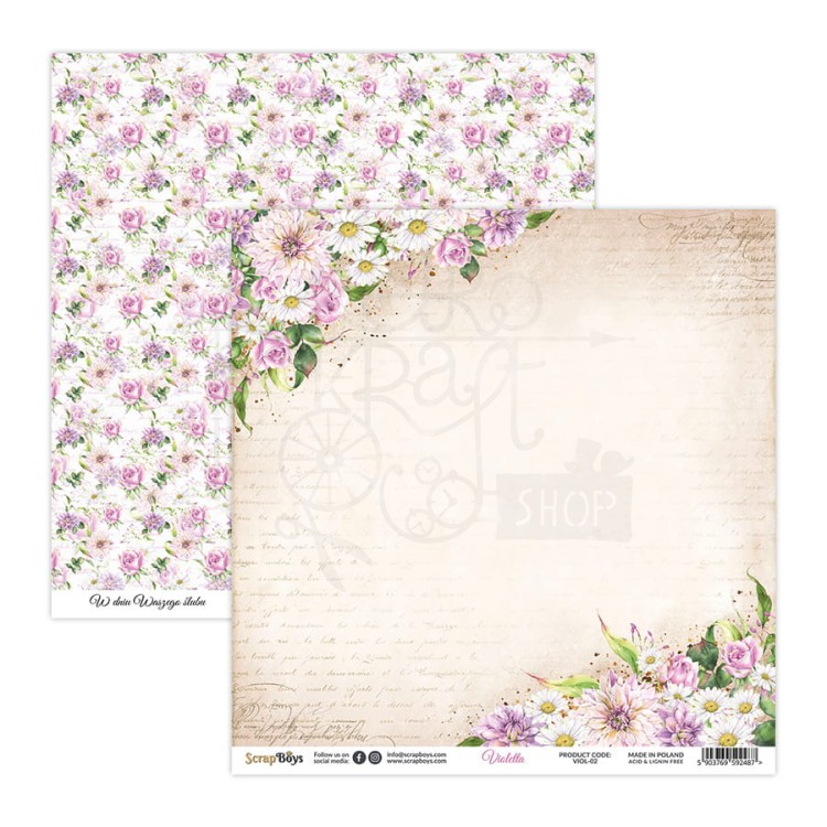 Papier 30x30 Violetta 02 VIOL-02 ScrapBoys