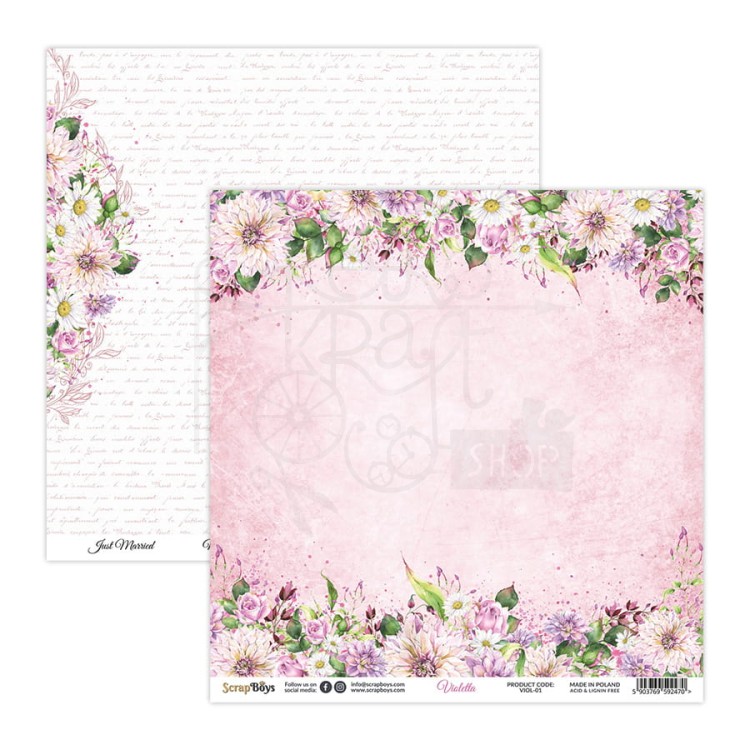Papier 30x30 Violetta 01 VIOL-01 ScrapBoys