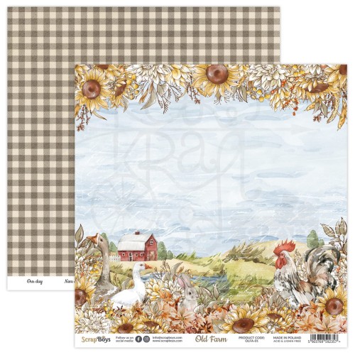 Zestaw papierów 20x20 Old Farm OLFA-10 ScrapBoys