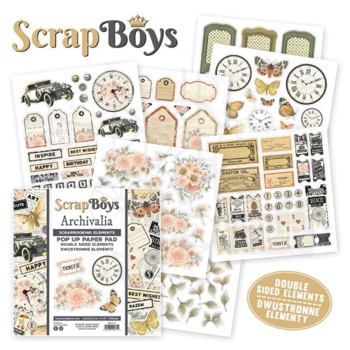 Zestaw papierów 15x15 z elementami do wycięcia Archivalia ARCH-11 ScrapBoys