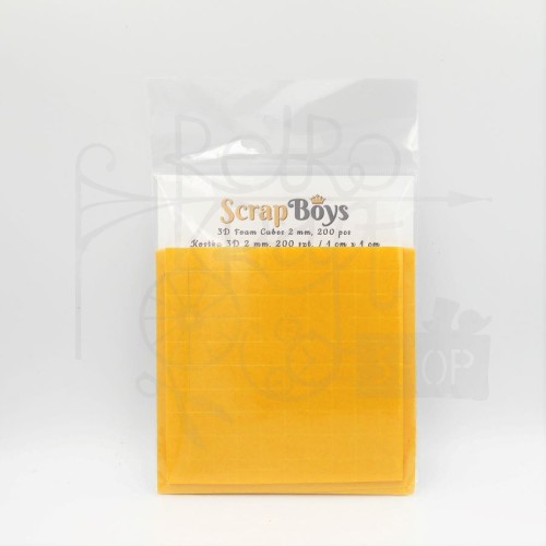 Kostki dystansowe 2mm 1x1cm 200szt ScrapBoys