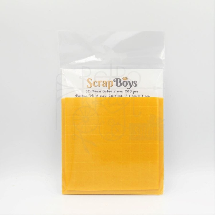 Kostki dystansowe 2mm 1x1cm 200szt ScrapBoys