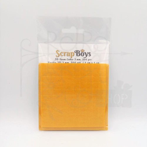 Kostki dystansowe 3mm 1x1cm 200szt SB-02 ScrapBoys