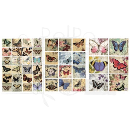 Naklejki do scrapbookingu i art journalingu - motyle 3 - 6 arkuszy