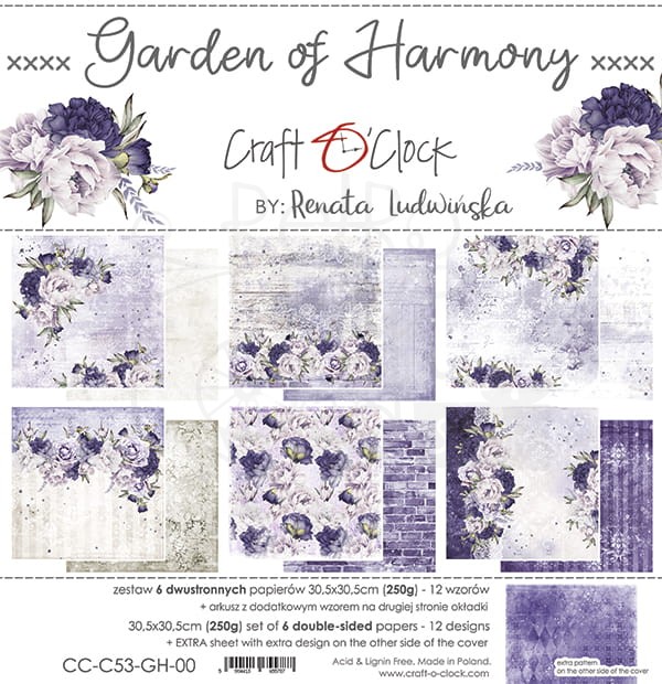 Zestaw papierów 30x30 Garden of Harmony CC-C53-GH-00 Craft O'Clock