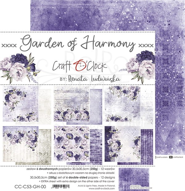 Zestaw papierów 30x30 Garden of Harmony CC-C53-GH-00 Craft O'Clock