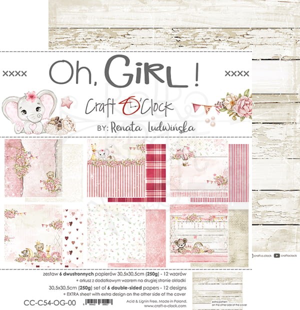 Zestaw papierów 30x30 Oh, Girl! CC-C54-OG-00 Craft O'Clock