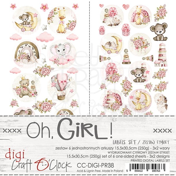 Zestaw etykiet 38 - Oh, Girl! CC-DIGI-PR38 Craft O'Clock