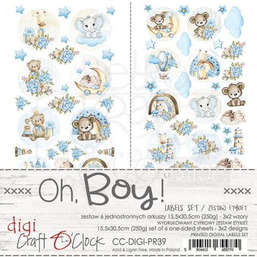 Zestaw etykiet 39 - Oh, Boy! CC-DIGI-PR39 Craft O'Clock