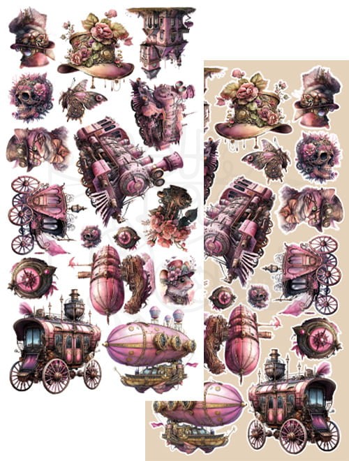 Zestaw papierów 15x30 elementy do wycinania Steampunk Dream AA-SD-10 Alchemy of Art