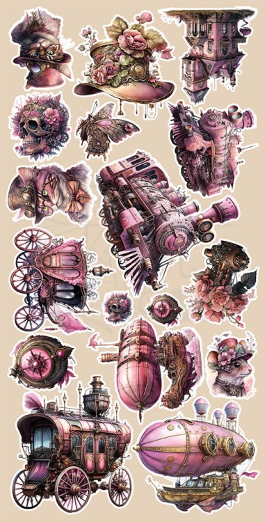 Zestaw papierów 15x30 elementy do wycinania Steampunk Dream AA-SD-10 Alchemy of Art