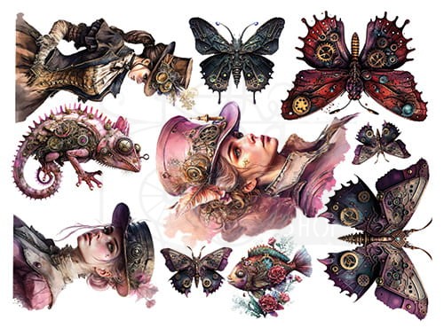 Zestaw papierów 20x20 Steampunk Dream AA-SD-08 Alchemy of Art