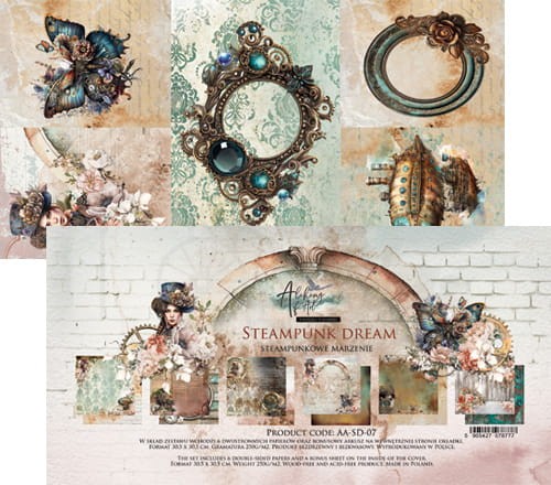 Zestaw papierów 30x30 Steampunk Dream AA-SD-07 Alchemy of Art
