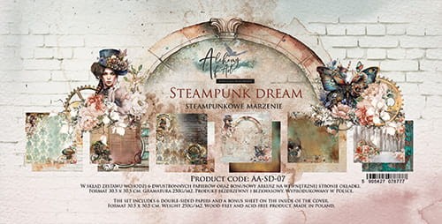 Zestaw papierów 30x30 Steampunk Dream AA-SD-07 Alchemy of Art