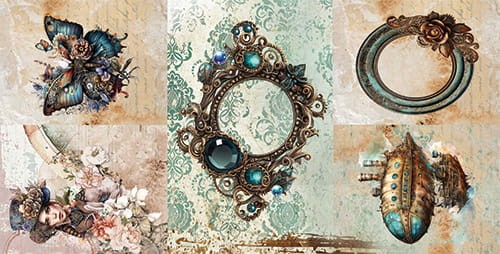Zestaw papierów 30x30 Steampunk Dream AA-SD-07 Alchemy of Art
