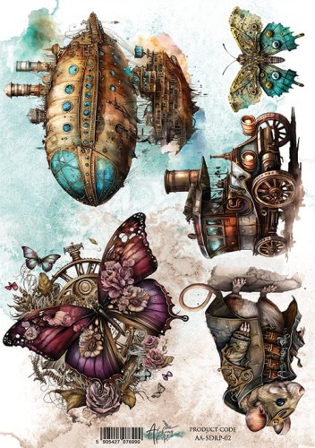 Papier ryżowy A4 Steampunk Dreams 02 AA-SD-RP-02 Alchemy of Art