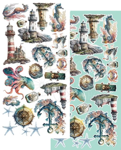 Zestaw papierów 15x30 elementy do wycinania Sea Stories AA-SS-10 Alchemy of Art