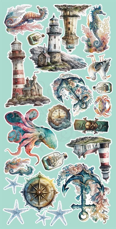 Zestaw papierów 15x30 elementy do wycinania Sea Stories AA-SS-10 Alchemy of Art