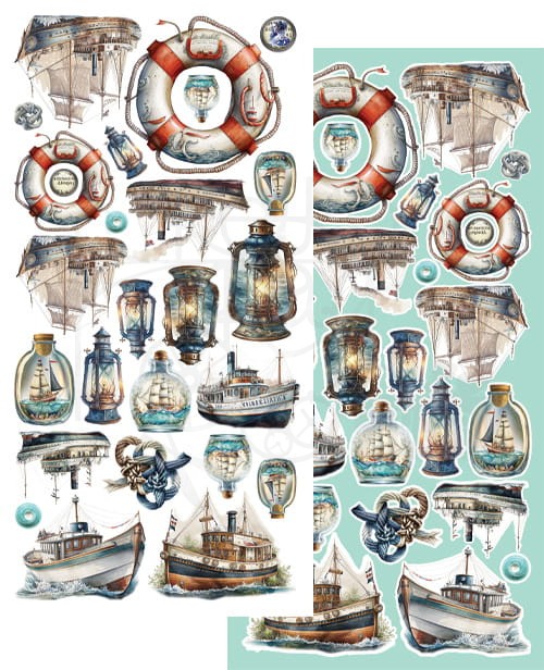 Zestaw papierów 15x30 elementy do wycinania Sea Stories AA-SS-10 Alchemy of Art