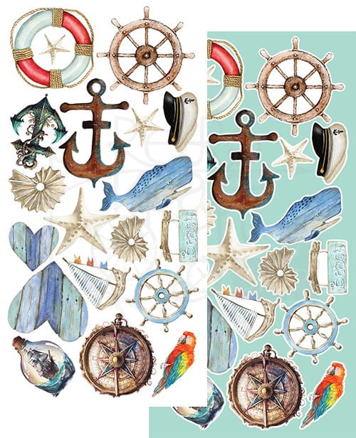 Zestaw papierów 15x30 elementy do wycinania Sea Stories AA-SS-10 Alchemy of Art