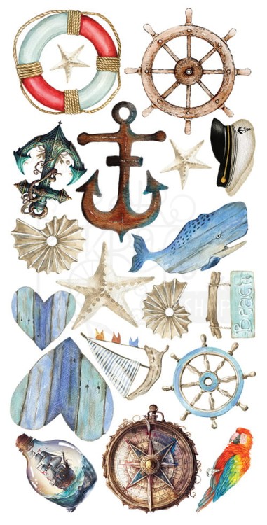 Zestaw papierów 15x30 elementy do wycinania Sea Stories AA-SS-10 Alchemy of Art