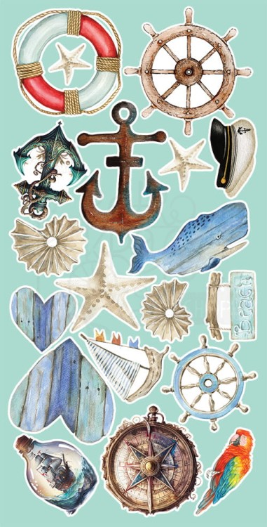 Zestaw papierów 15x30 elementy do wycinania Sea Stories AA-SS-10 Alchemy of Art