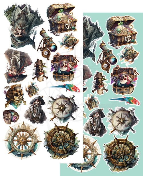 Zestaw papierów 15x30 elementy do wycinania Sea Stories AA-SS-10 Alchemy of Art