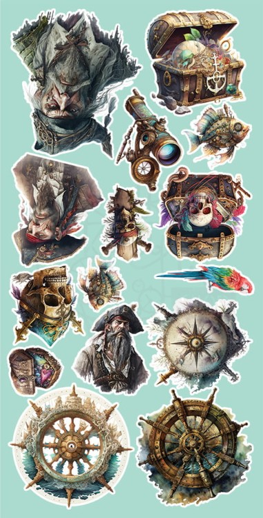 Zestaw papierów 15x30 elementy do wycinania Sea Stories AA-SS-10 Alchemy of Art