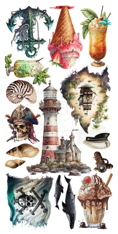 Zestaw papierów 15x30 elementy do wycinania Sea Stories AA-SS-10 Alchemy of Art