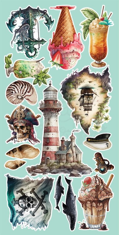 Zestaw papierów 15x30 elementy do wycinania Sea Stories AA-SS-10 Alchemy of Art