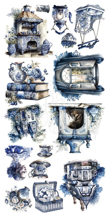 Zestaw papierów 15x30 elementy do wycinania Sea Stories AA-SS-10 Alchemy of Art