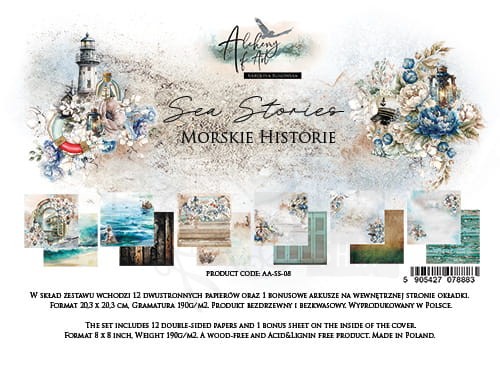 Zestaw papierów 20x20 Sea Stories AA-SS-08 Alchemy of Art