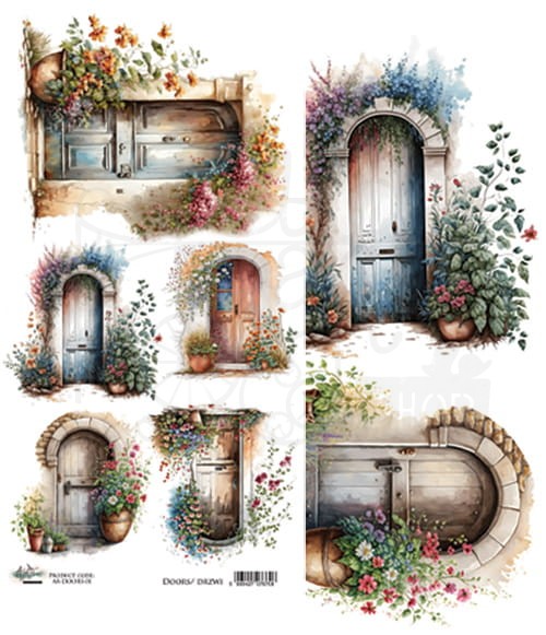 Papier 15x30 elementy do wycinania Doors Drzwi AA-DOORS-01 Alchemy of Art