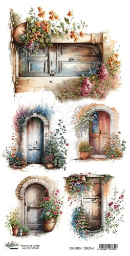 Papier 15x30 elementy do wycinania Doors Drzwi AA-DOORS-01 Alchemy of Art