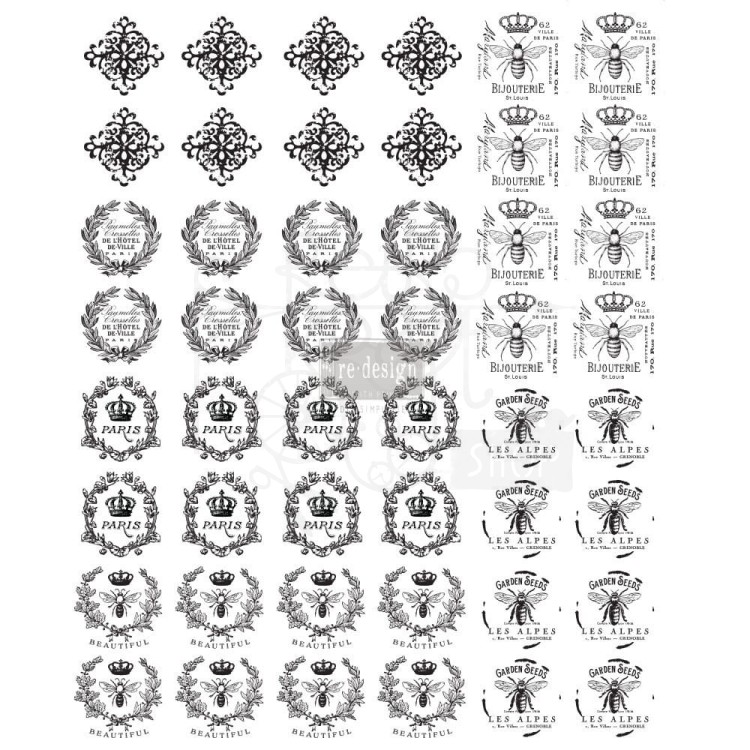 Rub-on Decor Transfers 21.6x26.7cm Parisienne ReDesign 635770 Prima