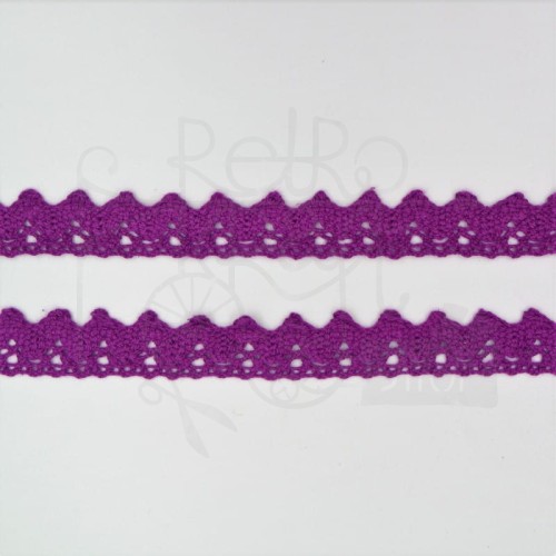 Koronka bawełniana kolor purpurowy 17mm - 1mb