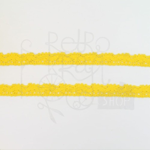 Koronka bawełniana kolor żółty 12mm - 1mb
