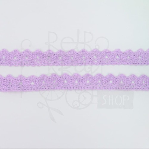 Koronka bawełniana kolor lawendowy 15mm - 1mb