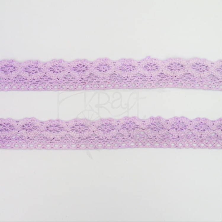 Koronka bawełniana kolor lawendowy 26mm - 1mb