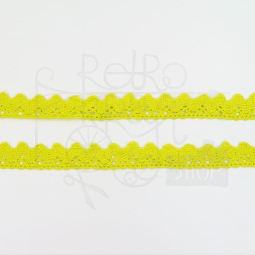 Koronka bawełniana kolor zielony pistacja 17mm - 1mb