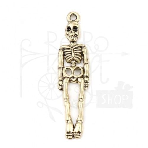 Ozdoba metalowa - szkielet - antyczne złoto