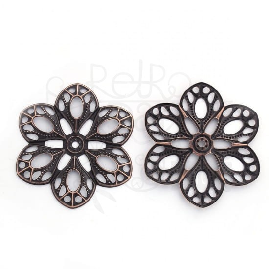 Kwiatek kwiat metalowy 22 - antyczna miedź