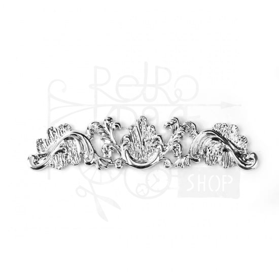 Ozdoba metalowa - duży dekor ornament - srebro