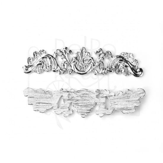 Ozdoba metalowa - duży dekor ornament - srebro