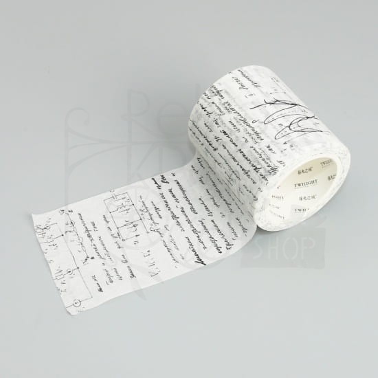 Taśma washi tape szeroka biała - wzory matematyczne