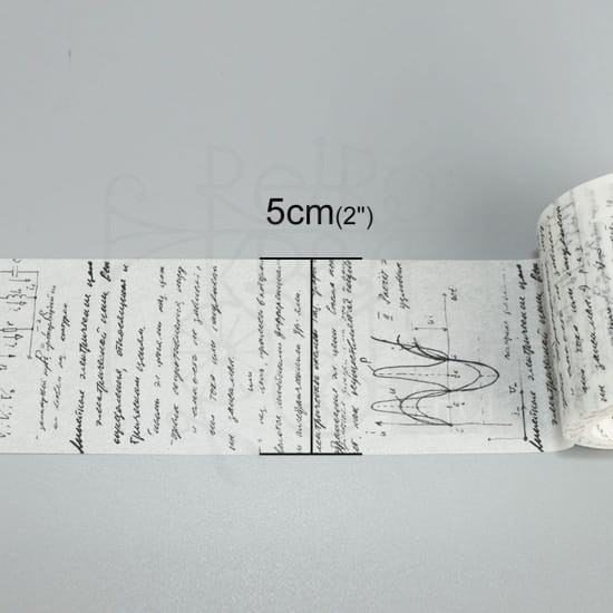 Taśma washi tape szeroka biała - wzory matematyczne
