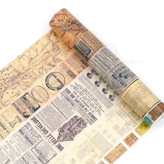 Taśma washi tape szeroka biała - wzory matematyczne