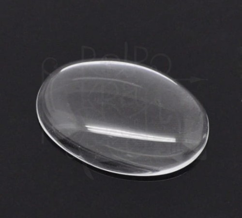 Kaboszon szklany przezroczysty owalny 25x18mm