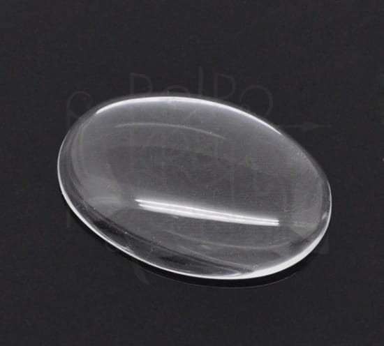 Kaboszon szklany przezroczysty owalny 25x18mm